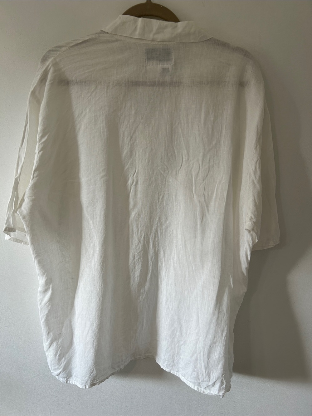 Flax White Linen Button Up Shirt Women’s Medium Oversized Casual Resortwear - Picture 5 of 10